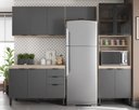 Ver imagem 1 de Cozinha Modulada Completa 11 Portas 02 Gavetas Firenze Avena Grafito Demóbile