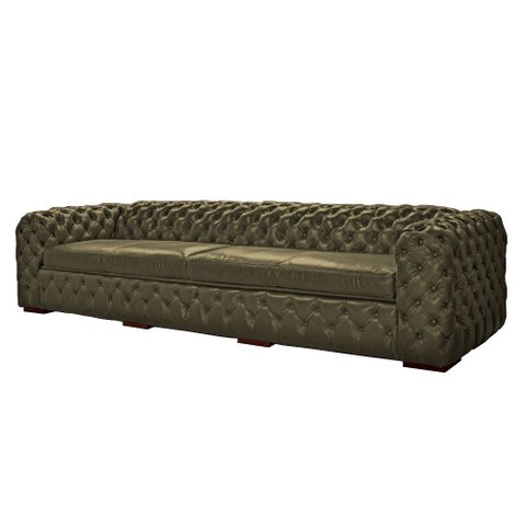Sofá Decorativo Sala de Estar Duquesa 4 Lugares 240cm Couro Fendi - Mozzelar