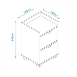 Gaveteiro 2 Gavetas Com Rodizio Bho 34  - 4
