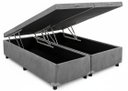 Ver imagem 1 de Box Baú Bipartido King 96 Blindado na Chapa de Madeira - Diversas Cores (203x193x42): Suede Cinza