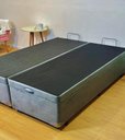 Ver imagem 6 de Box Baú Bipartido King 96 Blindado na Chapa de Madeira - Diversas Cores (203x193x42): Suede Cinza
