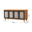Ver imagem 5 de Buffet Madeira Maciça Rústico Telinha 4 Portas Deltan - Preto / Imbuia