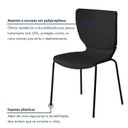 Ver imagem 6 de Kit 6 Cadeiras Empilháveis Base Aço Tubular Mono Preto