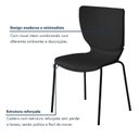 Ver imagem 5 de Kit 6 Cadeiras Empilháveis Base Aço Tubular Mono Preto