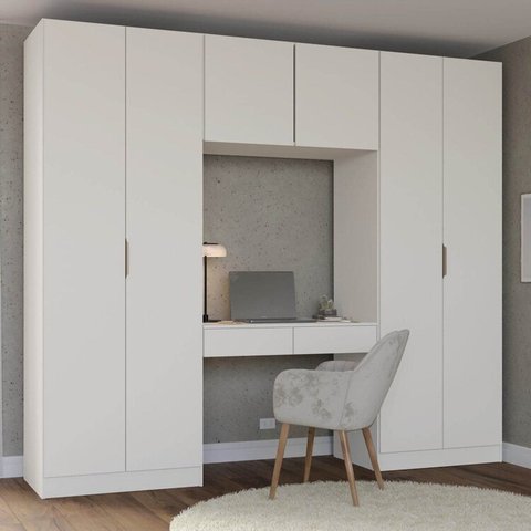 Guarda-Roupa Modulado 4 Peças com 6 Portas Orion CabeCasa MadeiraOriginals Bege