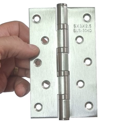 Dobradiça Inox para Porta Dobradiça Anti Ruído 12,4cm