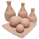 Ver imagem 1 de Jogo de Vasos Trio Garrafas e Centro de Mesa 3 esferas Fosca - Bege Gold