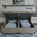 Ver imagem 6 de Cama Box Baú Queen + Colchão Comfort Class Pillow Top Branco/suede Bege
