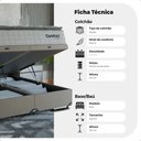 Ver imagem 3 de Cama Box Baú Queen + Colchão Comfort Class Pillow Top Branco/suede Bege
