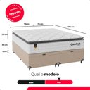 Ver imagem 4 de Cama Box Baú Queen + Colchão Comfort Class Pillow Top Branco/suede Bege