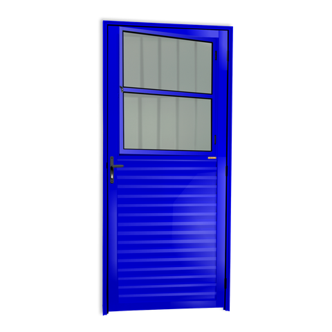 Porta de Sala Alumínio 86 Esq. V.Boreal Azul Brimak