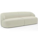 Ver imagem 1 de Sofá 3 Lugares Curvo Orgânico para Sala Living 220cm Barolo L06 Veludo Bege - Lyam Decor