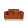 Sofá Namoradeira Viena 02 Lugares com Almofadas Decorativa Suede Terracota - Madeira Prima Deccor - 2