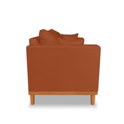 Sofá Namoradeira Viena 02 Lugares Com Almofadas Decorativa Suede Terracota - Madeira Prima Deccor - 4