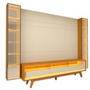 Ver imagem 2 de Rack com Painel para TV até 84 Polegadas com LED 100% MDF 293CMX238CM Pés em Madeira Maciça Espelhos Luminare Requinte