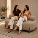 Ver imagem 3 de Poltrona Organica Ilha Bouclé p/ Closet e Consultório:Capuccino/Liso