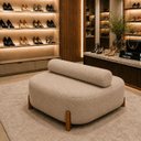 Ver imagem 2 de Poltrona Organica Ilha Bouclé p/ Closet e Consultório:Capuccino/Liso