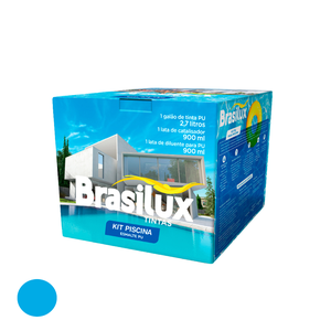 Kit Piscina - Esmalte Pu + Catalisador + Diluente Azul Piscina:azul Piscina
