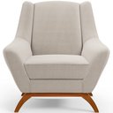 Ver imagem 4 de Kit 02 Poltronas Decorativa Fixa Base de Madeira Castanho Juliet D02 Bouclê Creme B-54 - Lyam Decor