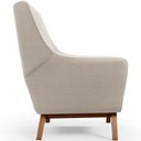 Ver imagem 5 de Kit 02 Poltronas Decorativa Fixa Base de Madeira Castanho Juliet D02 Bouclê Creme B-54 - Lyam Decor