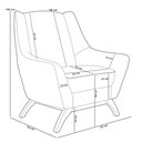 Ver imagem 5 de Kit 02 Poltronas Decorativa Fixa Base de Madeira Castanho Juliet D02 Bouclê Creme B-54 - Lyam Decor