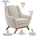 Ver imagem 4 de Kit 02 Poltronas Decorativa Fixa Base de Madeira Castanho Juliet D02 Bouclê Creme B-54 - Lyam Decor