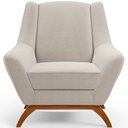 Ver imagem 3 de Kit 02 Poltronas Decorativa Fixa Base de Madeira Castanho Juliet D02 Bouclê Creme B-54 - Lyam Decor