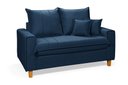 Ver imagem 1 de Sofa Living com Bau Multiuso 2 Lugares Suede Pes em Madeira: Azul Marinho