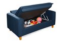 Ver imagem 6 de Sofa Living com Bau Multiuso 2 Lugares Suede Pes em Madeira: Azul Marinho