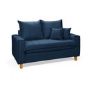 Ver imagem 1 de Sofa Living com Bau Multiuso 2 Lugares Suede Pes em Madeira: Azul Marinho