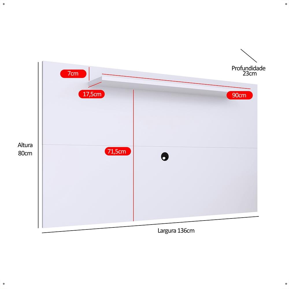 Painel Tv Smart 48 Polegadas Prateleira Organizadora Multiuso Porta Objeto Decoração Sala Quarto - 6
