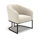 Ver imagem 3 de Kit 2 Poltronas Stella Bouclê Base Metálica Industrial Preto - D'Rossi Bege