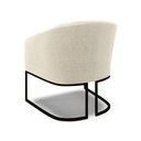 Ver imagem 5 de Kit 2 Poltronas Stella Bouclê Base Metálica Industrial Preto - D'Rossi Bege
