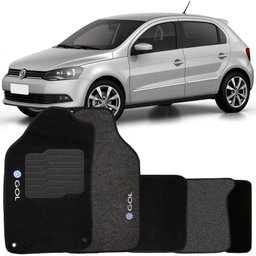 Jogo de Tapete Automotivo Carpete Volkswagen Vw Gol G6 2012 à 2016 Soft Logo Bordado 5 Peças S/M SOF - 2