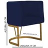Kit 08 Poltronas Cadeiras Decorativa Antonella Para Sala e Recepção Dourado Suede Azul Marinho - - 4