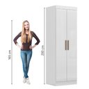 Ver imagem 4 de Modulo de Guarda Roupas para Quarto Madrid 2 Portas Maxel Branco