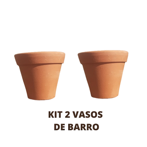 Kit 2un Vaso de Barro 7cm