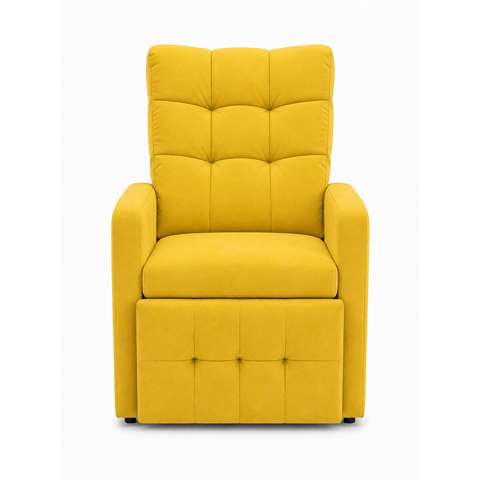 Poltrona Papai Luxo Reclinavel para Estenção de Cilios , Amamentação Organica* Sued* Amarelo