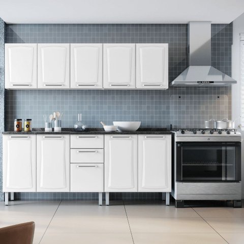 Cozinha Compacta 4 Peças 10 Portas 2 Gavetas com Tampo Itatiaia Tarsila