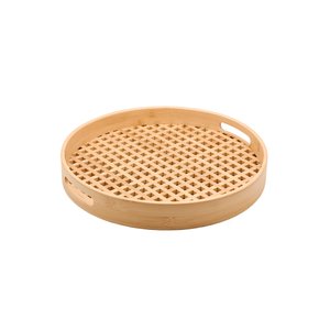 Bandeja Vazada de Bambu Redonda 35cm - Oikos