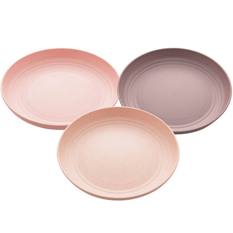 Bandeja para Servir Bebidas Porções Bambu e Polipropileno Fundo Colorido 27cm Redonda Lyor