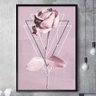Quadro Decorativo Flor Rosa Derretendo e Triângulos Minimalista-34x49Cm - 1