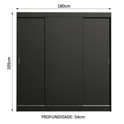 Guarda-roupa Casal Madesa Reno 3 Portas de Correr - 4