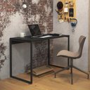 Ver imagem 1 de Escrivaninha de Escritório Office Estilo Industrial 1,20m Stell Preto Fosco