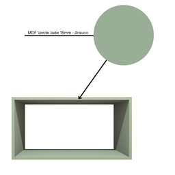 Nicho Decorativo Retangular 60x30x30 Mdf Plancasa:verde Jade - 4