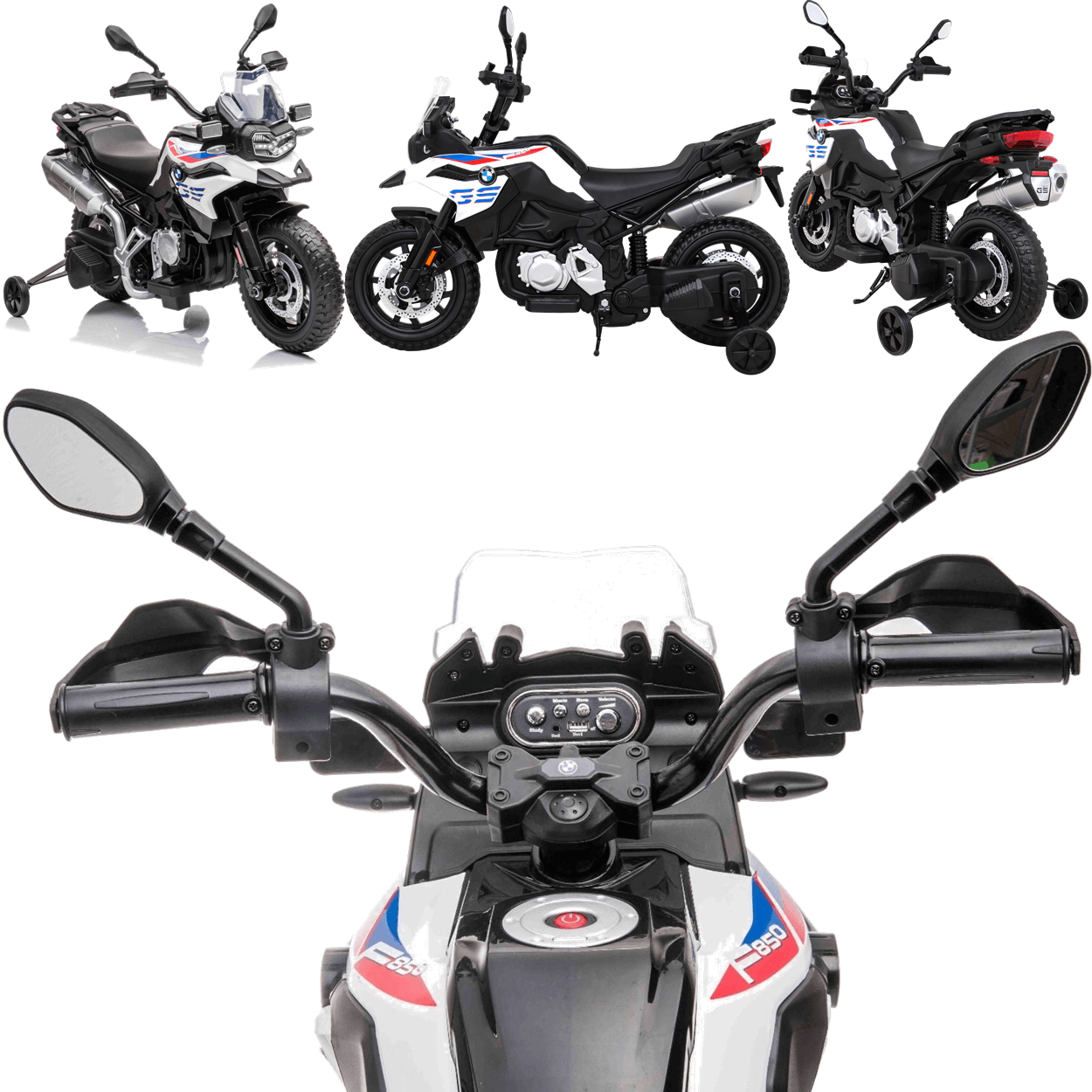 Moto Triciclo Eletrico Zippy Toys Bmw F850 Gs 12v Branca - 3