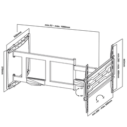 Suporte Articulado para Tv Led / Oled / Qled 50" Á 85'' com Peso até 75kg - Braço Longo de 1 Metro ( - 2