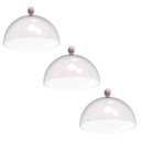 Ver imagem 1 de Conjunto 3 Cúpulas para Bolo Torta Doces Plástico 30cm Rosa Padaria Hotel Bubble Crippa