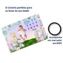 Ver imagem 4 de Lençol Painel Cenário de Foto Bebê Mêsversário Safari Menina Minha Estrelinha Lençol Cenário para Fo