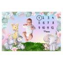 Ver imagem 3 de Lençol Painel Cenário de Foto Bebê Mêsversário Safari Menina Minha Estrelinha Lençol Cenário para Fo